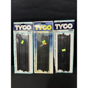TYCO Slot Car 9" Straight Lane Track Pieces #6701 1989 Vintage Racing (X3)